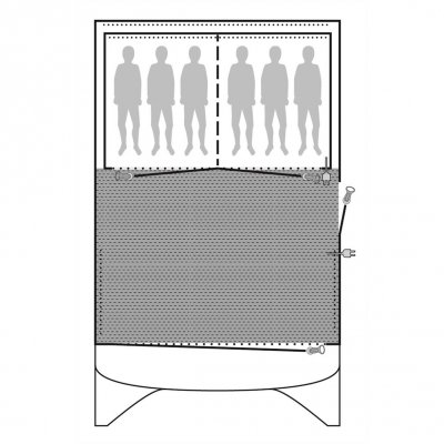 Mattan täcker hela familjetältets allrum.