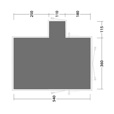 Underlaget dækker hele teltgulvet i Outwell Montana 6PE