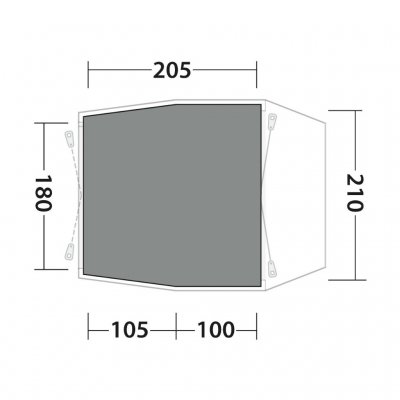 Teltmåtte dækker hele alrummet i Outwell Dunecrest S telt.
