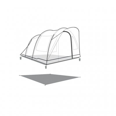 Underlaget lægges under teltet ved montering.