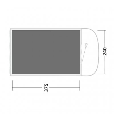 Underlaget dækker hele teltet.