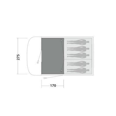 Tæppet dækker det indre af Easy Camp Palmdale 500 eller 500 Lux.