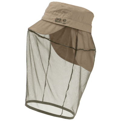 Integreret myggenet i den øverste del af hætten og solcreme i nakken