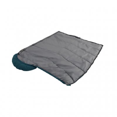 Easy Camp Raven Square Jr. børnesoveposen kan åbnes helt og bruges som et almindeligt tæppe på varme dage