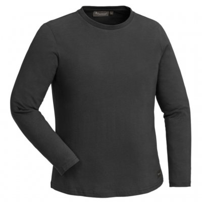 Pinewood Peached Langærmet T-shirt Dame Røg sort- stilfuld t-shirt i 100% bomuld.
