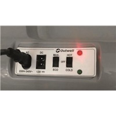 Vælg 12V eller 230V bagsiden af ​​køleren, afhængigt af om du bruger det i bilen eller via stikkontakten.