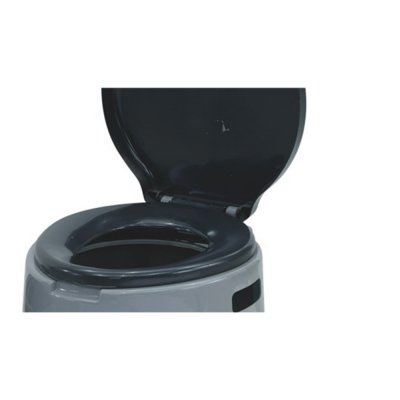 Bærbart toilet på 7 liter med låg, sæde og aftagelig opsamlingsbeholder