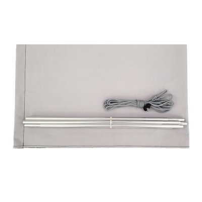 Projektorlærred, stænger og line medfølger.