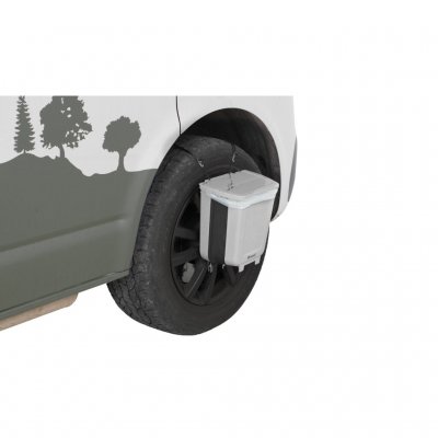 Kan hænges på bildækket, ryglæn etc. med de medfølgende monteringsstropper plus kroge.