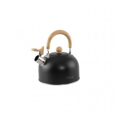 Kaffekande på 1,8 liter i rustfrit stål med fløjte til camping med telt, campingvogn eller autocamper.