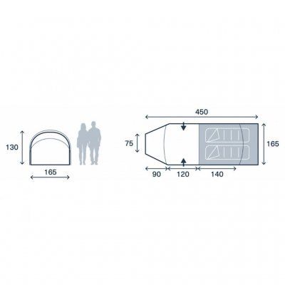Plantegning for Kampa Wanderlight Telt
