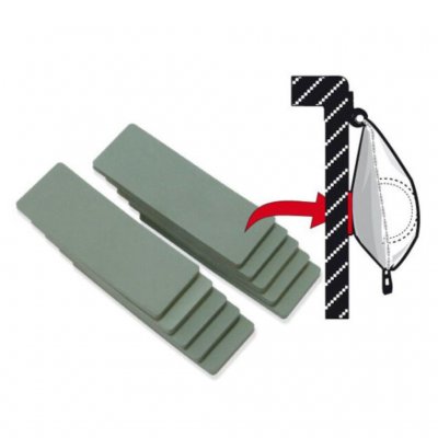 Fiamma slidbeskyttelse til markisen, der fastgøres mellem pose og væg.