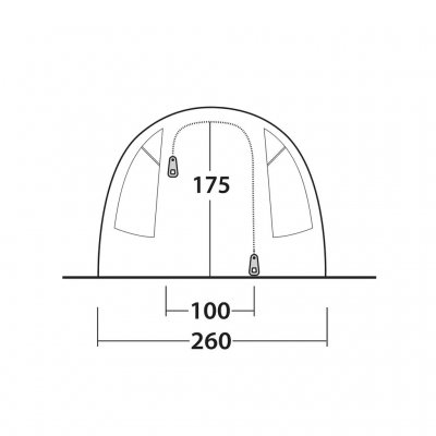 Dørskitse for familieteltet Outwell Birdland 4 TC