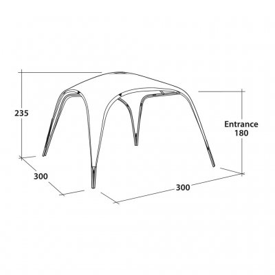 Dimensioner til havertelt Outwell Wakefield Shelter M
