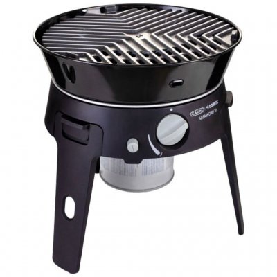 Grillen har en grillplade.