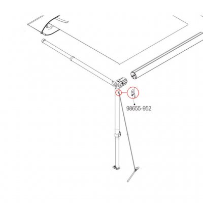 Lineholder, der sættes fast på benet til Fiamma Caravanstore.