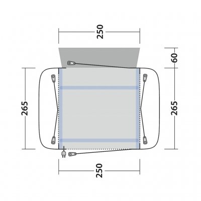 Grundplan for Outwell Cross PowerAir biltelt