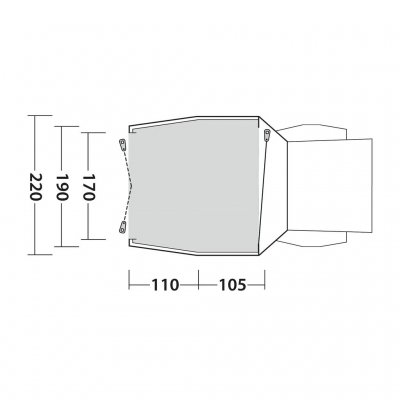 Grundplan for Outwell Dune SUV biltelt