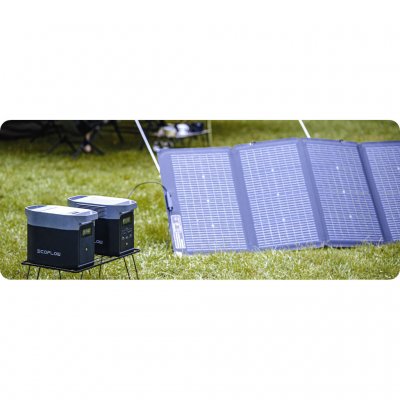 Det ekstra batteri oplades af det batteridrevne Delta 2 kraftværk og kan oplades via solpaneler, 230V eller bilen.