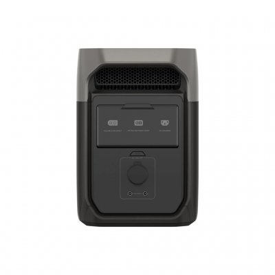 EcoFlow Delta 3 bagside med ladestik og 12V udtag.