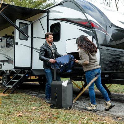 Perfekt i stedet for et elektrisk system til en campingvogn. Støjsvag og uden udstødningsgasser.