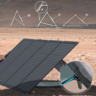 Juster vinklen på solpanelet via lynlåse på stativet.