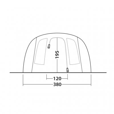 Dørskitse for familieteltet Outwell Edmonds 6 TC