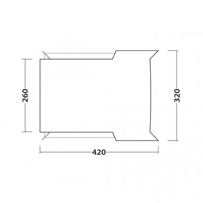 Mål fra toppen af ​​presenningen Outwell Fastlane 300