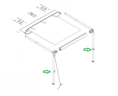 Passer til både højre og venstre ben på markisen
