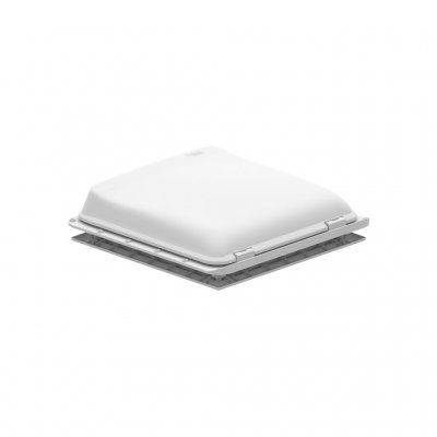 Fiamma Vent tagluge helt i hvid i lukket position.