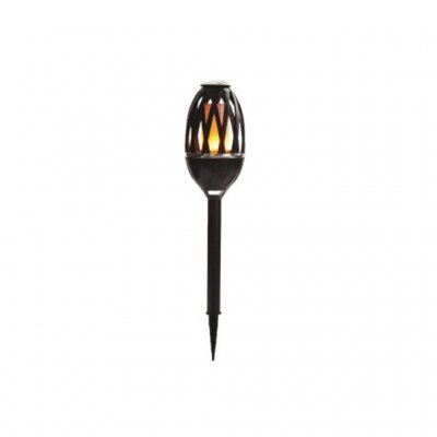 Flammende lampe, der kan sættes i jorden.