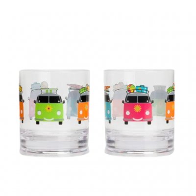 Drikkeglas Camper of Flamefield i 2-pak, lavet af polycarbonat.