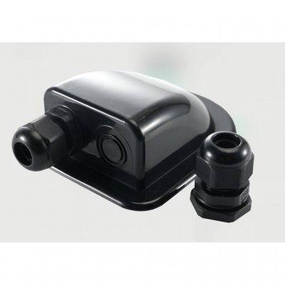 LTC kabelindføring til to kabler i sort.