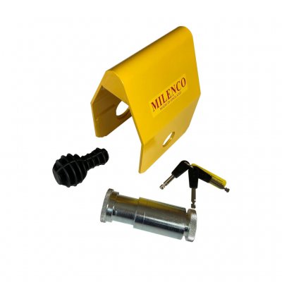 Indeholder lås, kugle og taske.