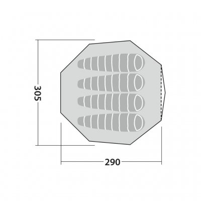 Planlægning løsning til Robens Klondike S 4-personers telt