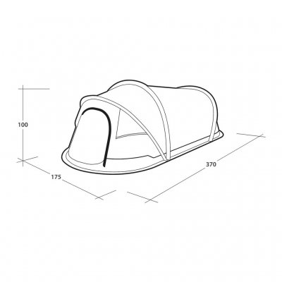 Dimensioner campingteltet Outwell Nexion 2 Ocean.