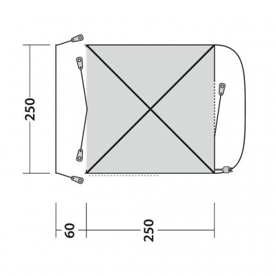 Grundplan for Outwell Pine Hills biltelt
