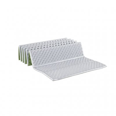 Takket være mønstret i liggeunderlaget får soveposens isolering plads til at udvide sig, hvilket giver bedre isolering.