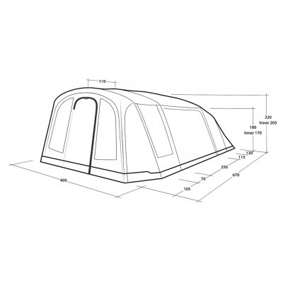 Måltegning til Outwell Sacramento 6 Air familietelt
