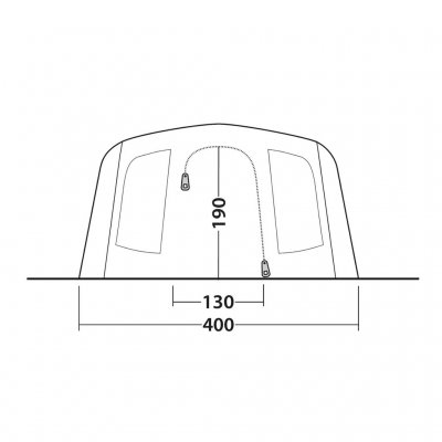 Dimensioner på døren Outwell Sacramento 6 Air