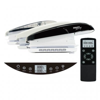 Smart Living Roof Fan fås med tre forskellige farver på låget.