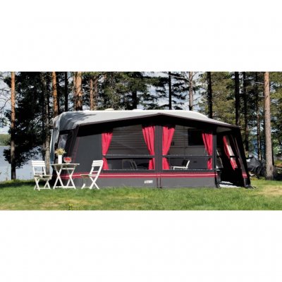 Svenska Telt Residens gruppe 1-4 har en dør i hjørnet af forteltet.