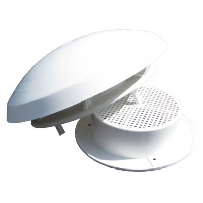 Tagventil til campingvogne og mobilhomes med myggenet og huldiameter på 95 mm.