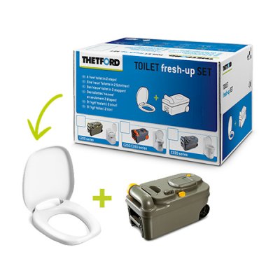 Thetford Toilet Fresh-Up Set C200 er et renoveringssæt til din campingvogn eller bobiltoilet.