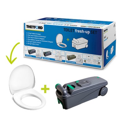 Thetford Toilet Fresh-Up Set C400 er et renoveringssæt til din campingvogn eller bobiltoilet.