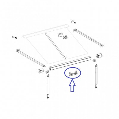Støtte til arm/rafter på Thule 1200 posemarkise.