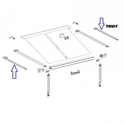 Teleskopdel til arm til Thule Omnistor 1200 posemarkise.