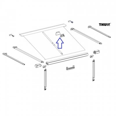 Skitse til Thule Omnistor 1200 vægbeslag til sidevæg