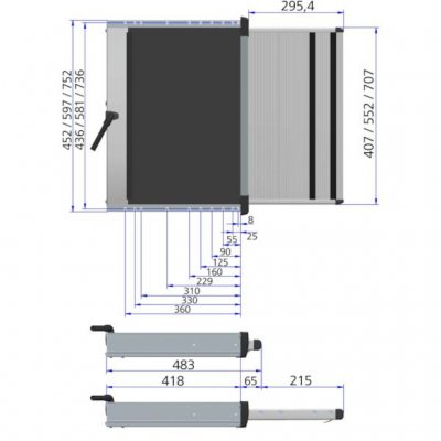 Dimensioner for Thule Slide-Out Step G2 12V 400.