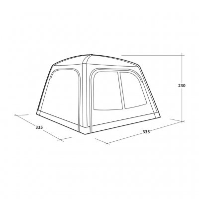 Målskitse for Outwell Vail Air Shelter